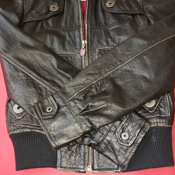 Diesel leather bomber jacket